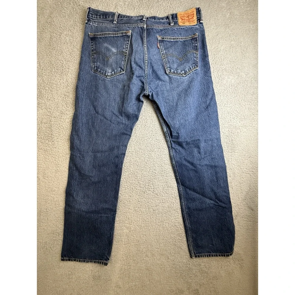 Levis 505 Jeans Mens Size 38 X 34 Blue Straight Leg‎ Dark Wash Classic Denim